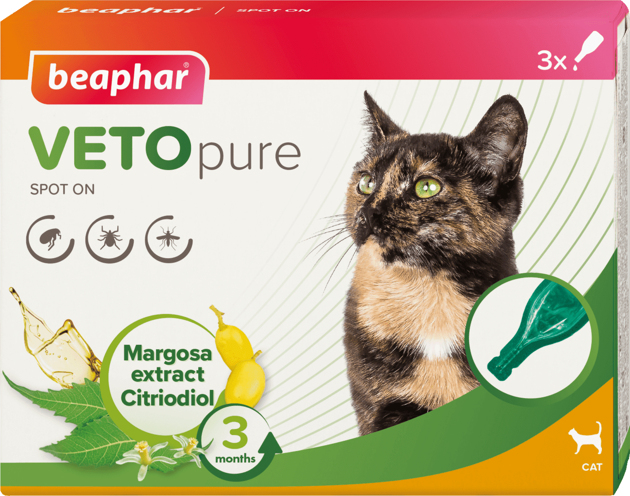 Spot-on pipeta pre mačky Beaphar Vetopure 3 ks