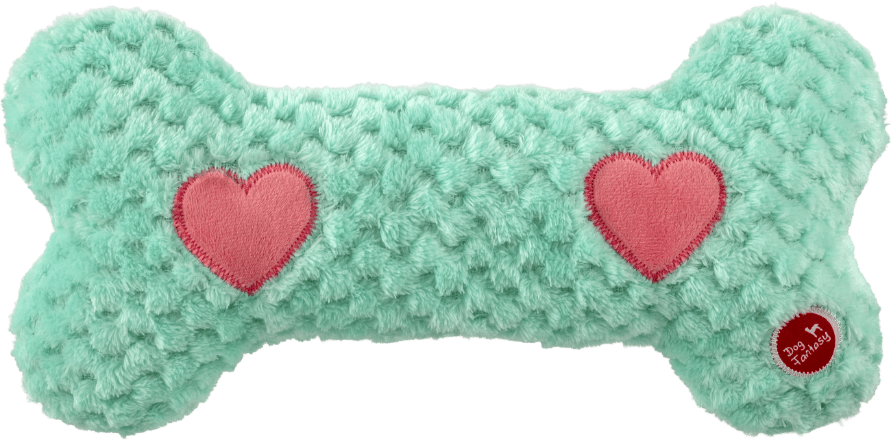 Hračka Dog Fantasy Cuddle kosť nahrievacia tyrkysová 30 cm