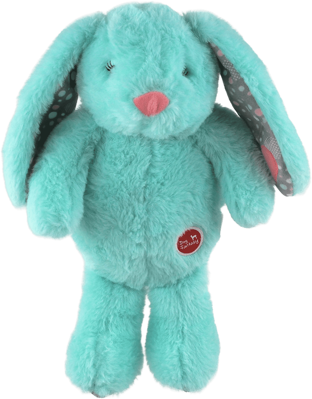 Hračka Dog Fantasy Cuddle zajačik s tlčúcim srdcom tyrkysový 29 cm
