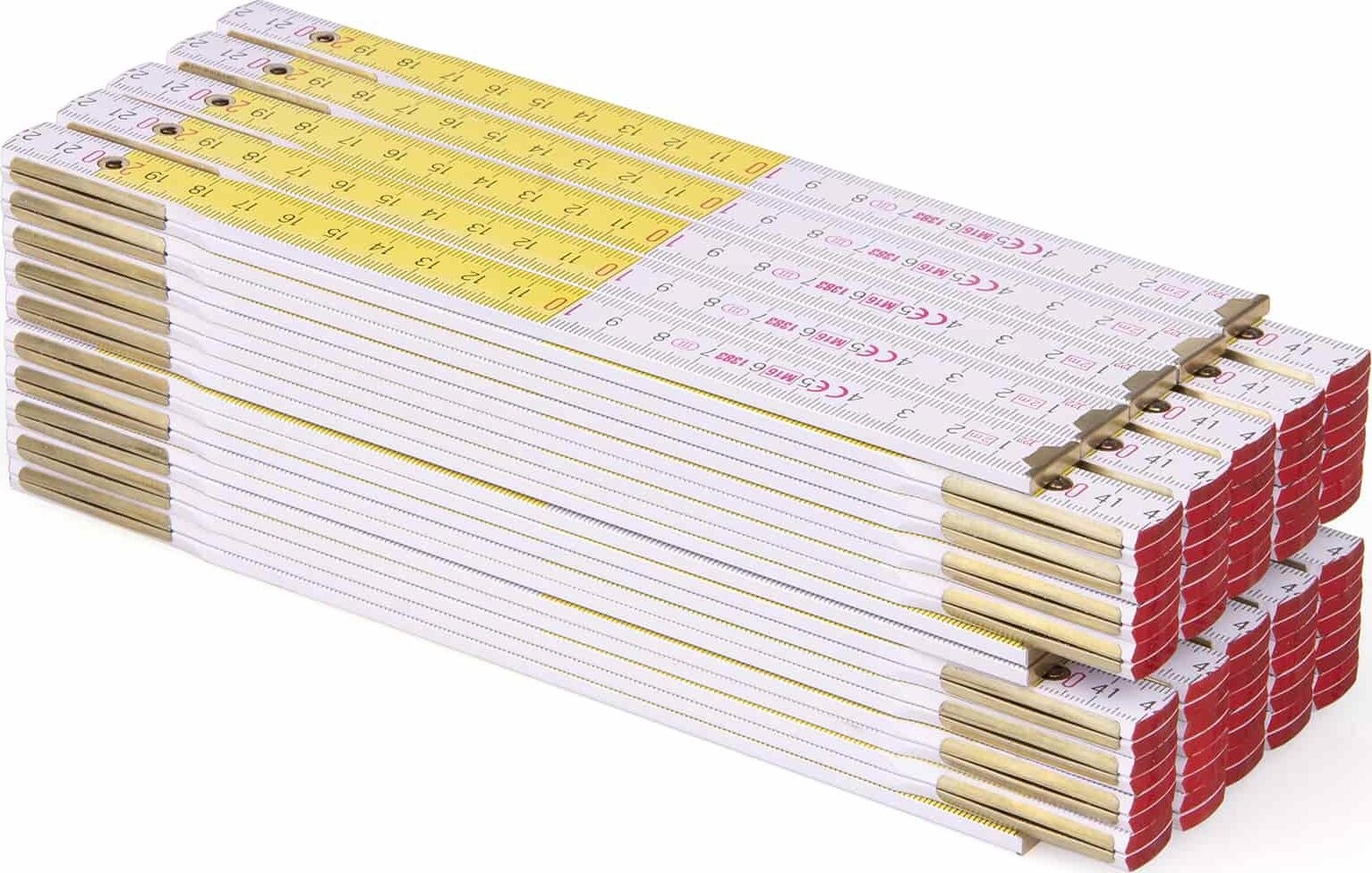 METRIE Perfekt 10 skladací meter 2 m, bielo-žltý, 10 ks