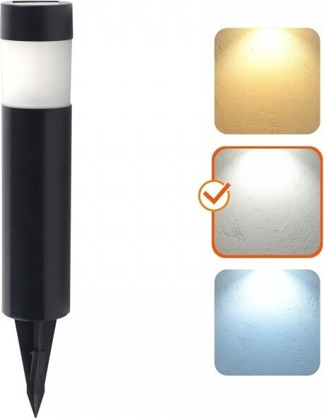 KOBI LIght Solární zahradní sloupek LED AURORA ROUND 4000K IP44