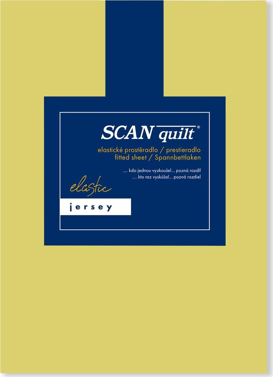 SCANquilt plachta na posteľ JERSEY ELASTIC LYCRA žlto-zelená 160 × 200 cm