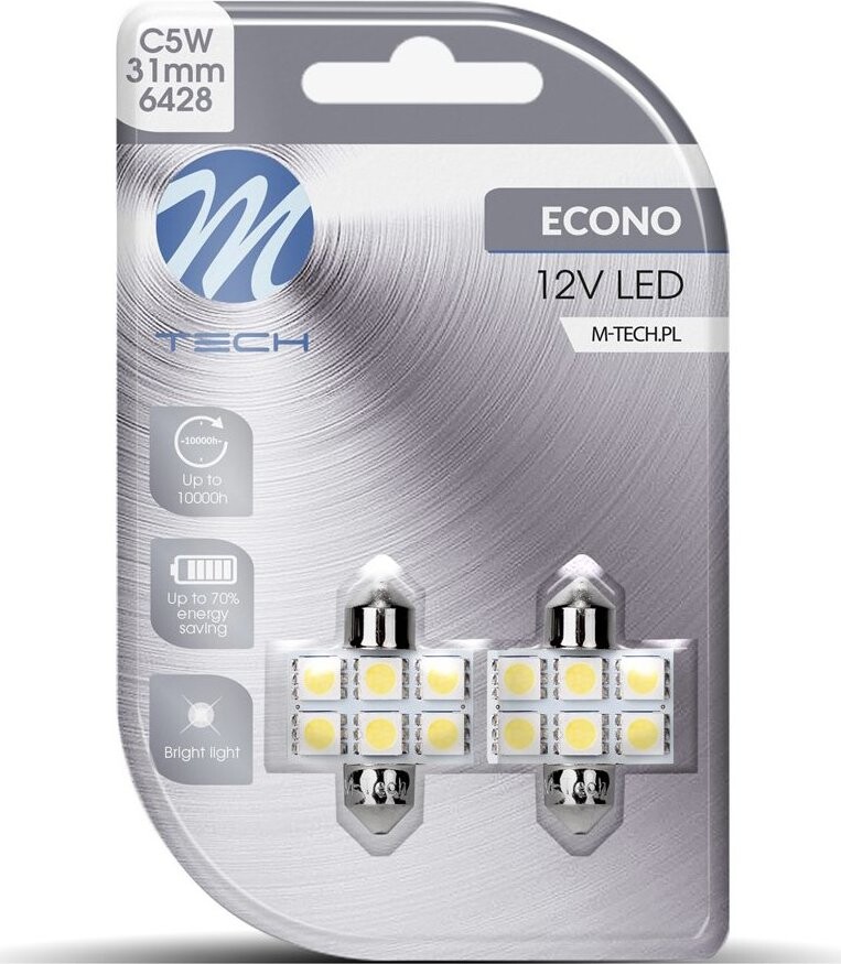 M-Tech C5W 31 mm 6 LED biele 2 ks
