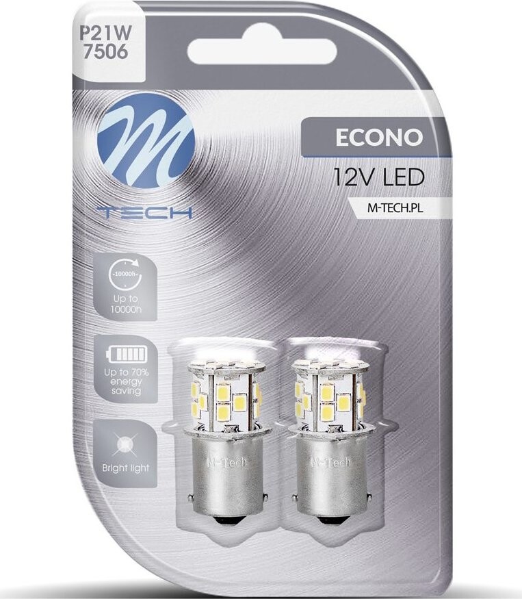 M-Tech BA15s R5W 12 V 21 LED biela 2 ks