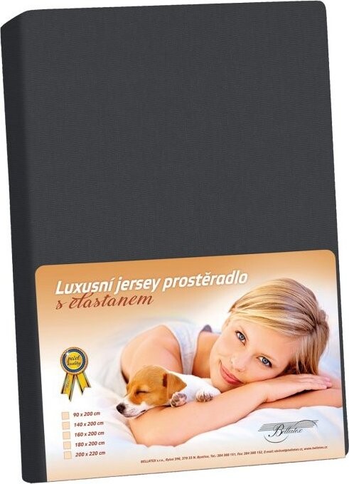 BELLATEX KL5 Jersey s elastanom 200 cm × 220 cm 348 čierna
