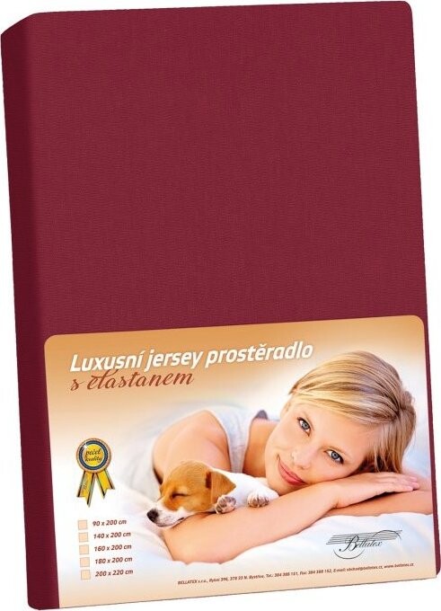 BELLATEX KL5 Jersey s elastanom 200 cm × 220 cm 320 bordó