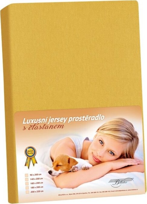 BELLATEX KL3 Jersey s elastanom 160 × 200 cm 309 horčicová