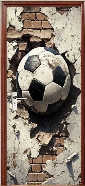 Predator Q1 Samolepiaca tapeta 2D na dvere, futbalová lopta