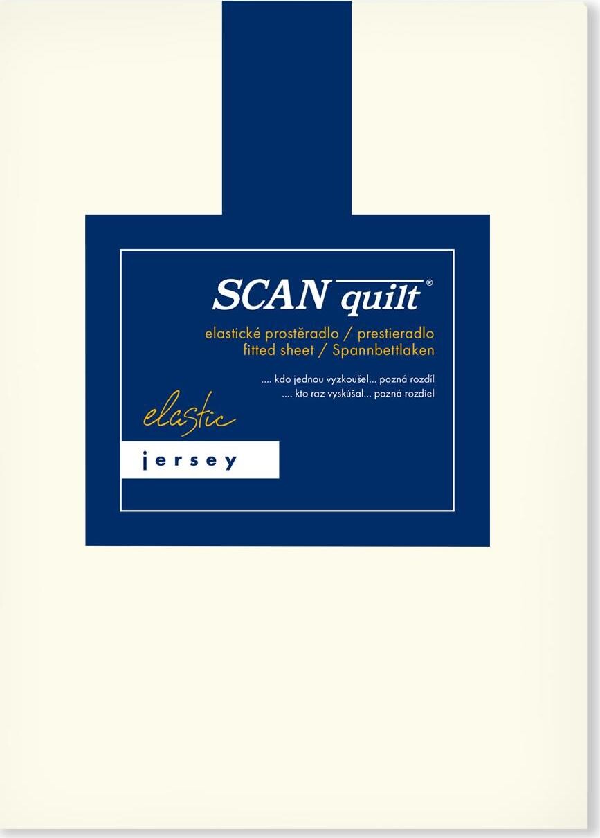 SCANquilt plachta na posteľ JERSEY ELASTIC LYCRA smotanová 200 × 220 cm