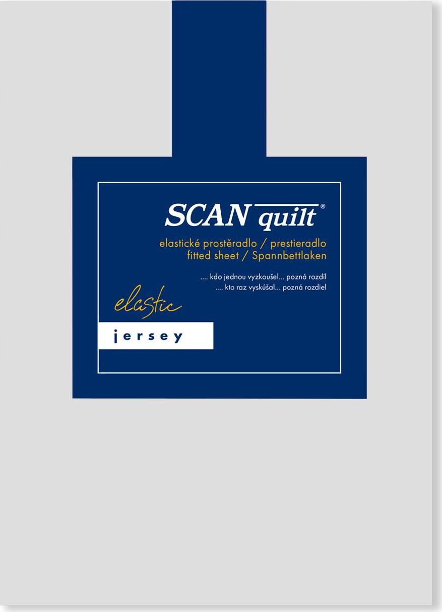 SCANquilt plachta na posteľ JERSEY ELASTIC LYCRA svetlosivá 180 × 200 cm