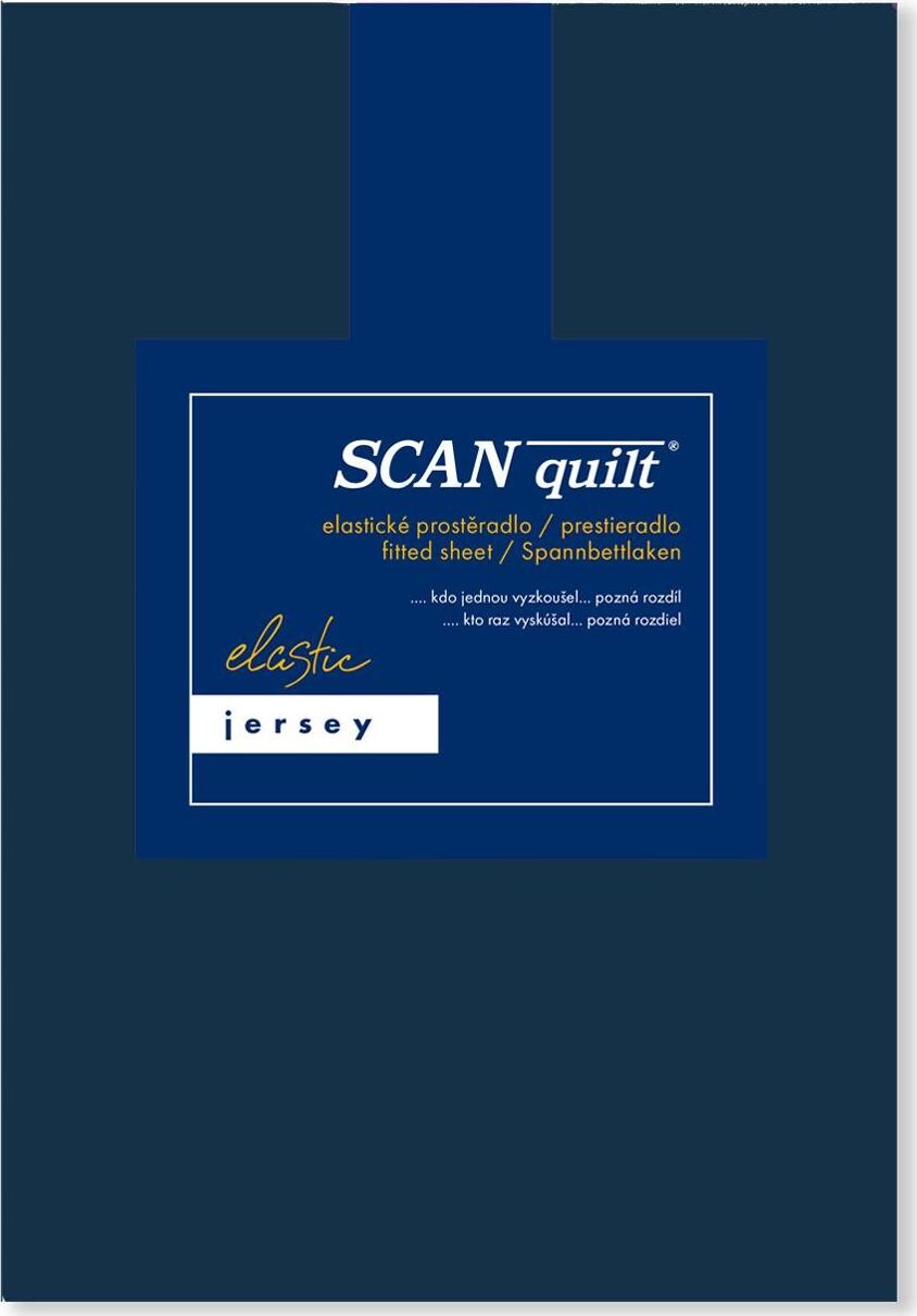 SCANquilt plachta na posteľ JERSEY ELASTIC LYCRA tmavomodrá 180 × 200 cm