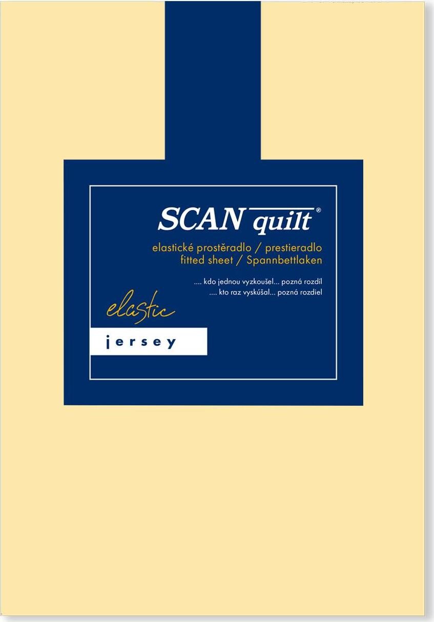 SCANquilt plachta na posteľ JERSEY ELASTIC LYCRA banánová 180 × 200 cm
