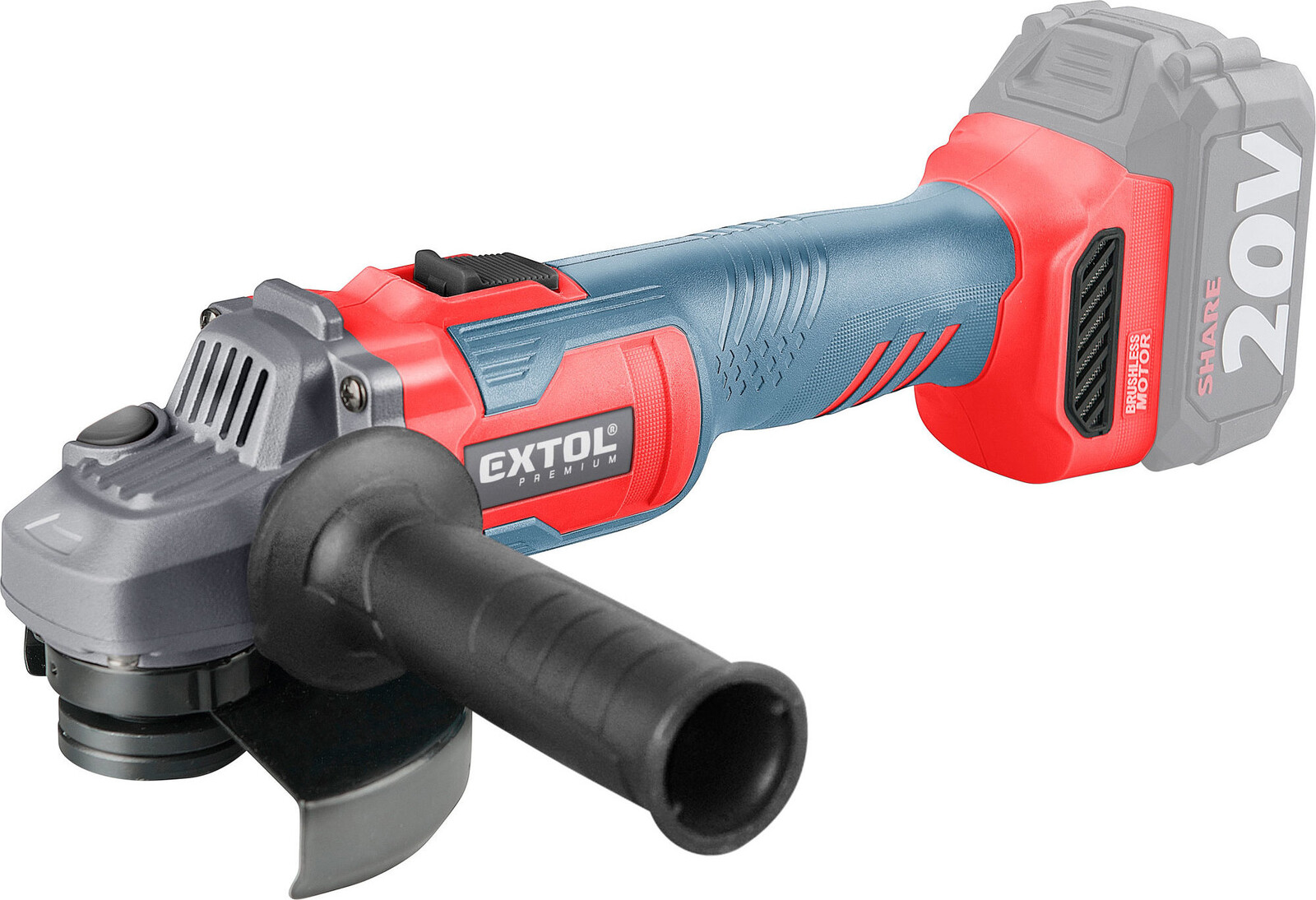 EXTOL PREMIUM Brúska uhlová AKU SHARE20V, 125 mm 8891839 (bez AKU)