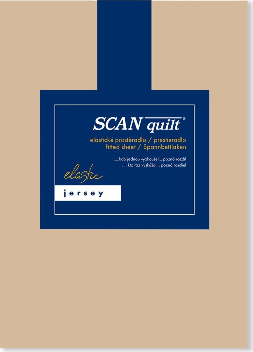 SCANquilt plachta na posteľ JERSEY ELASTIC LYCRA oriešková 200 × 220 cm