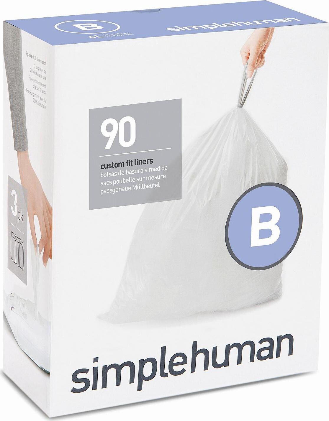 Simplehuman Zaťahovacie vrecká, 6 l, typ B, 3× 30 ks