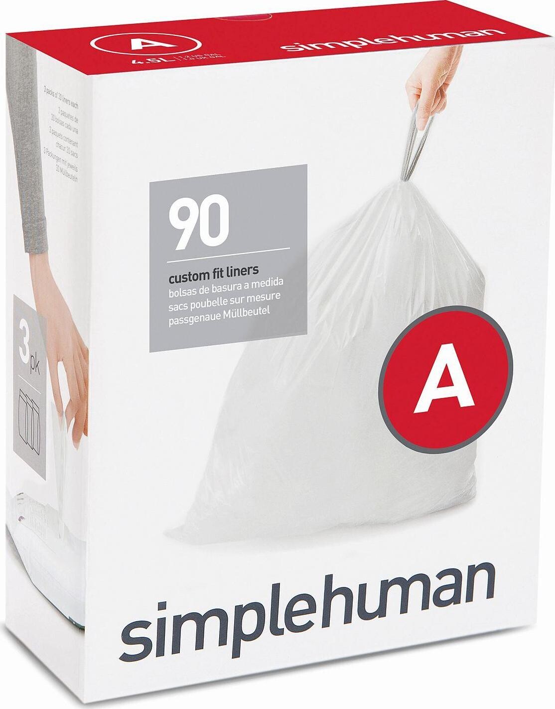 Simplehuman Zaťahovacie vrecká, 4,5 l, typ A, 3× 30 ks