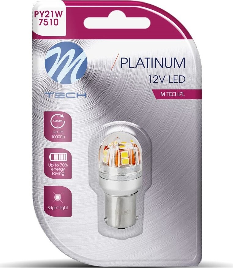 M-Tech CANBUS PY21W BAU15s 15 LED oranžové 1 ks