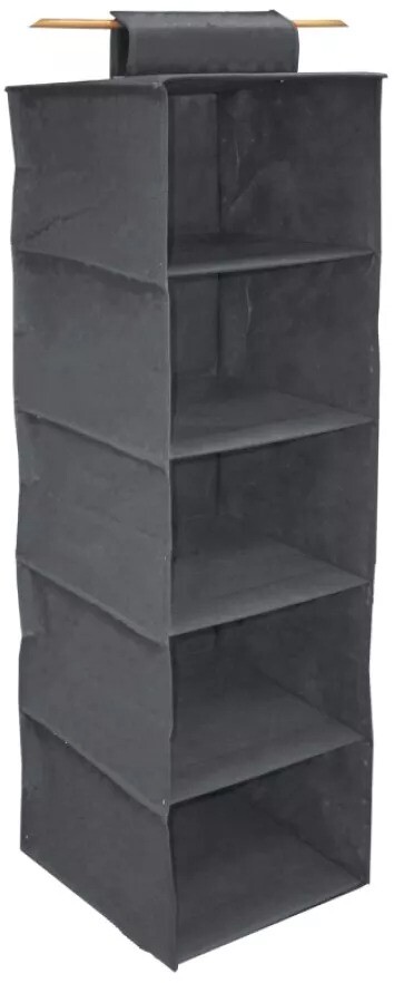 ORDINETT Organizér závesný 5 políc 120 × 30 × 30 cm sivý