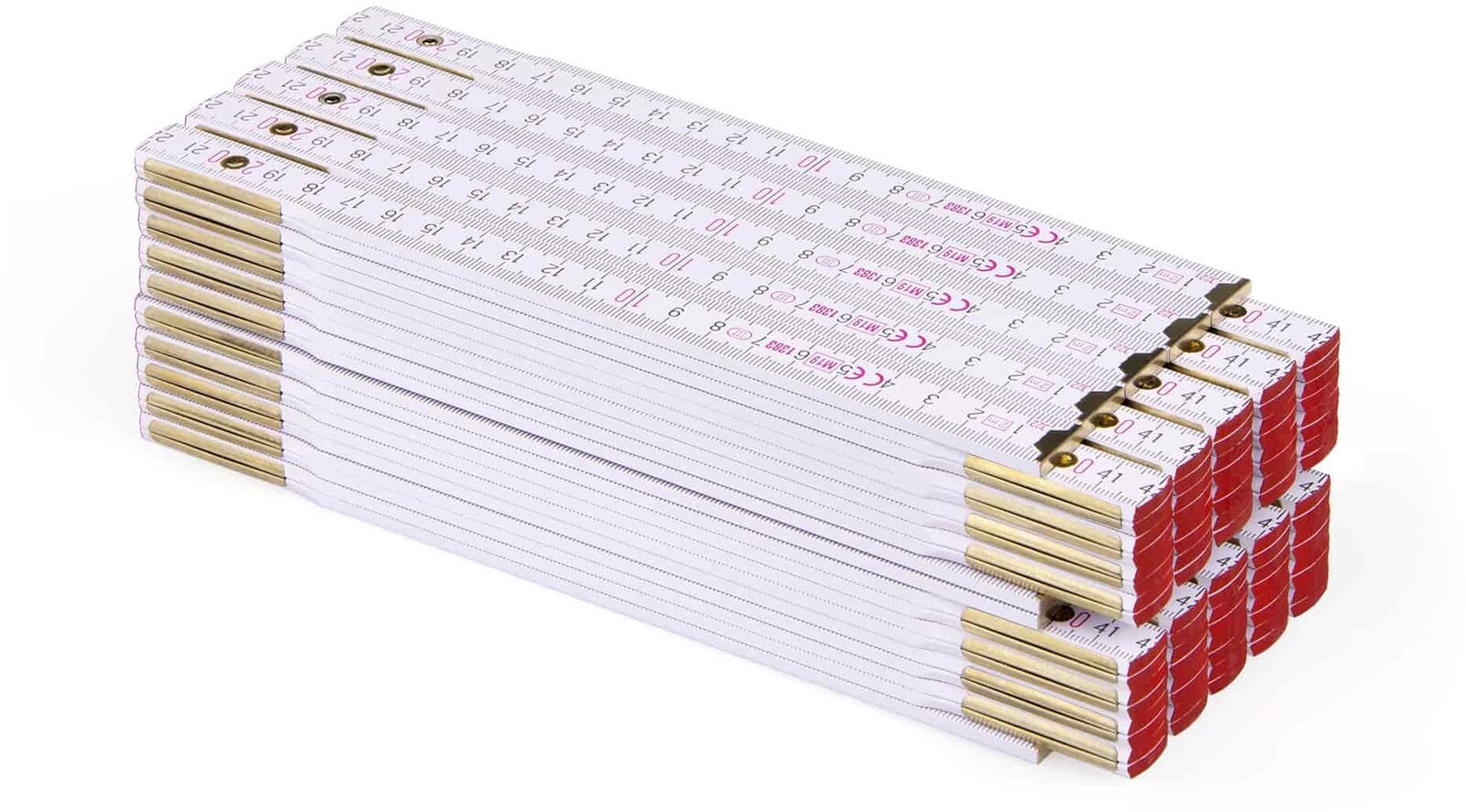 METRIE Perfekt 10 skladací meter 2 m, biely, 10 ks
