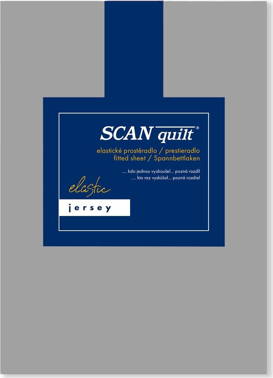 SCANquilt plachta na posteľ JERSEY ELASTIC LYCRA stredne sivá 120 × 200 cm