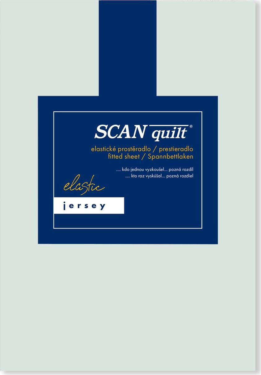 SCANquilt plachta na posteľ JERSEY ELASTIC LYCRA aqua modrá 160 × 200 cm