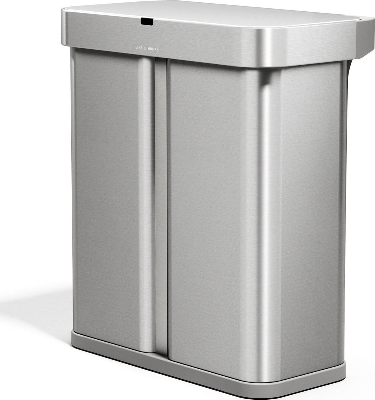 Simplehuman Dual Sensor bezdotykový odpadkový koš (34/24) s hlasovým ovládáním 58 l, nerez