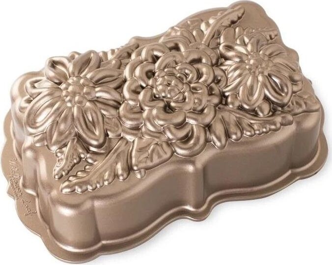 NORDIC WARE Forma na biskupský chlebíček LÚČNE KVETY karamelová