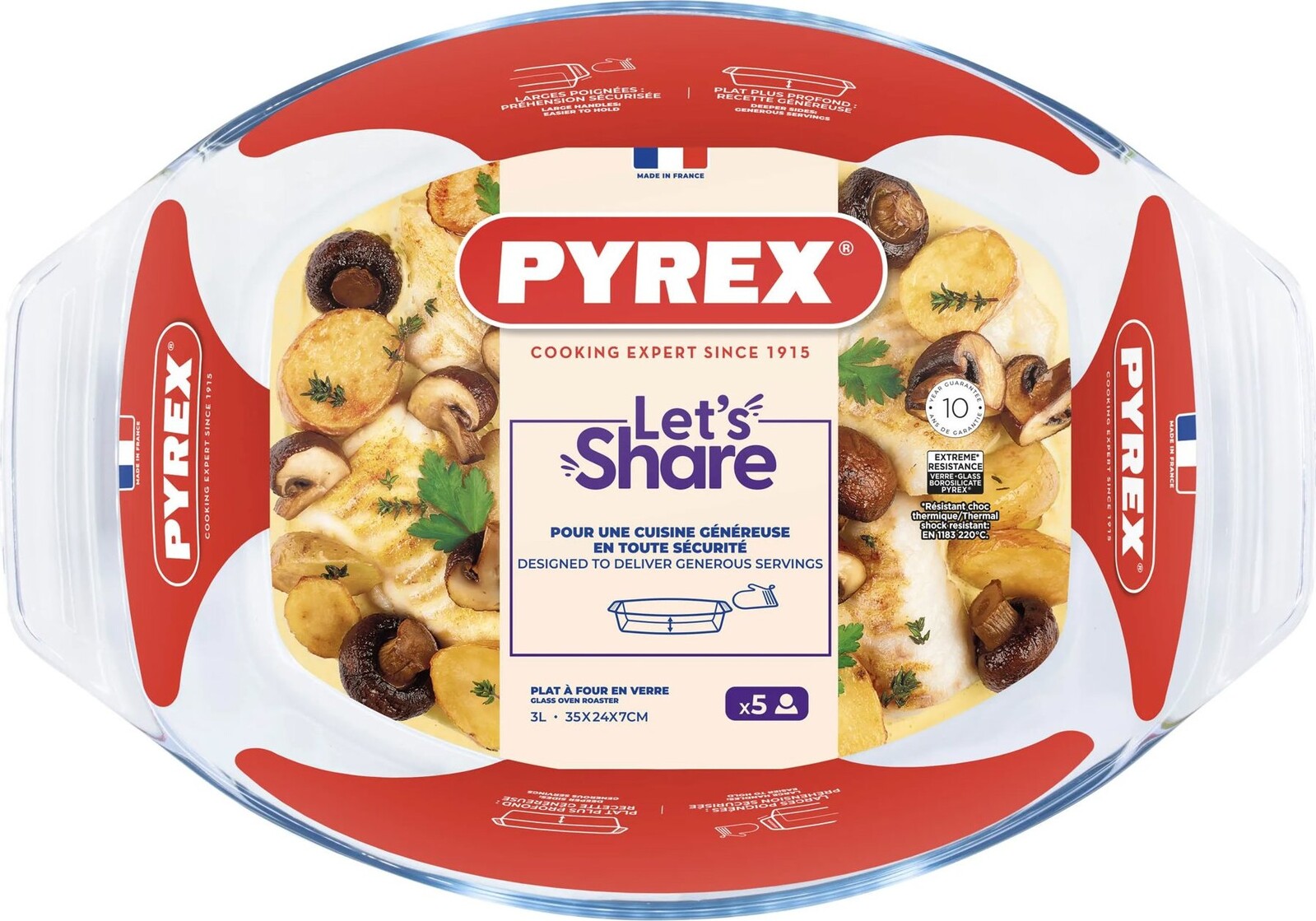 Pyrex Miska na zapekanie 3 l oválna, sklenená