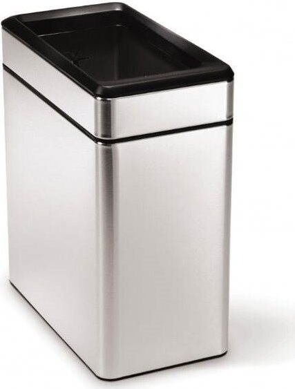Simplehuman Kôš na odpadky 10 l, hranatý, otvorený, matná oceľ