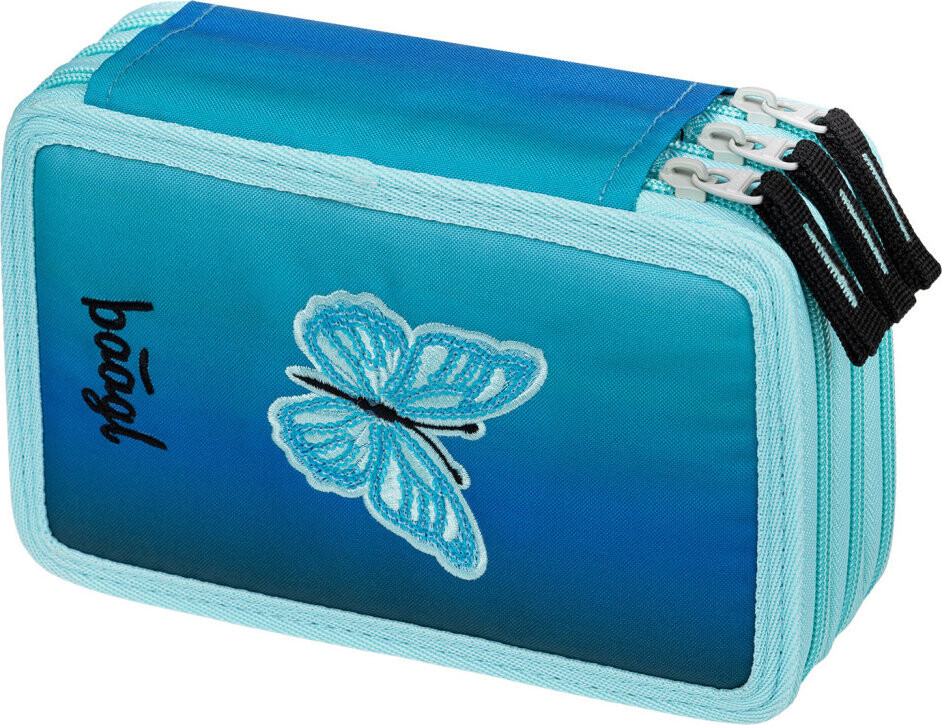 BAAGL Školský peračník trojposchodový Butterfly GRS