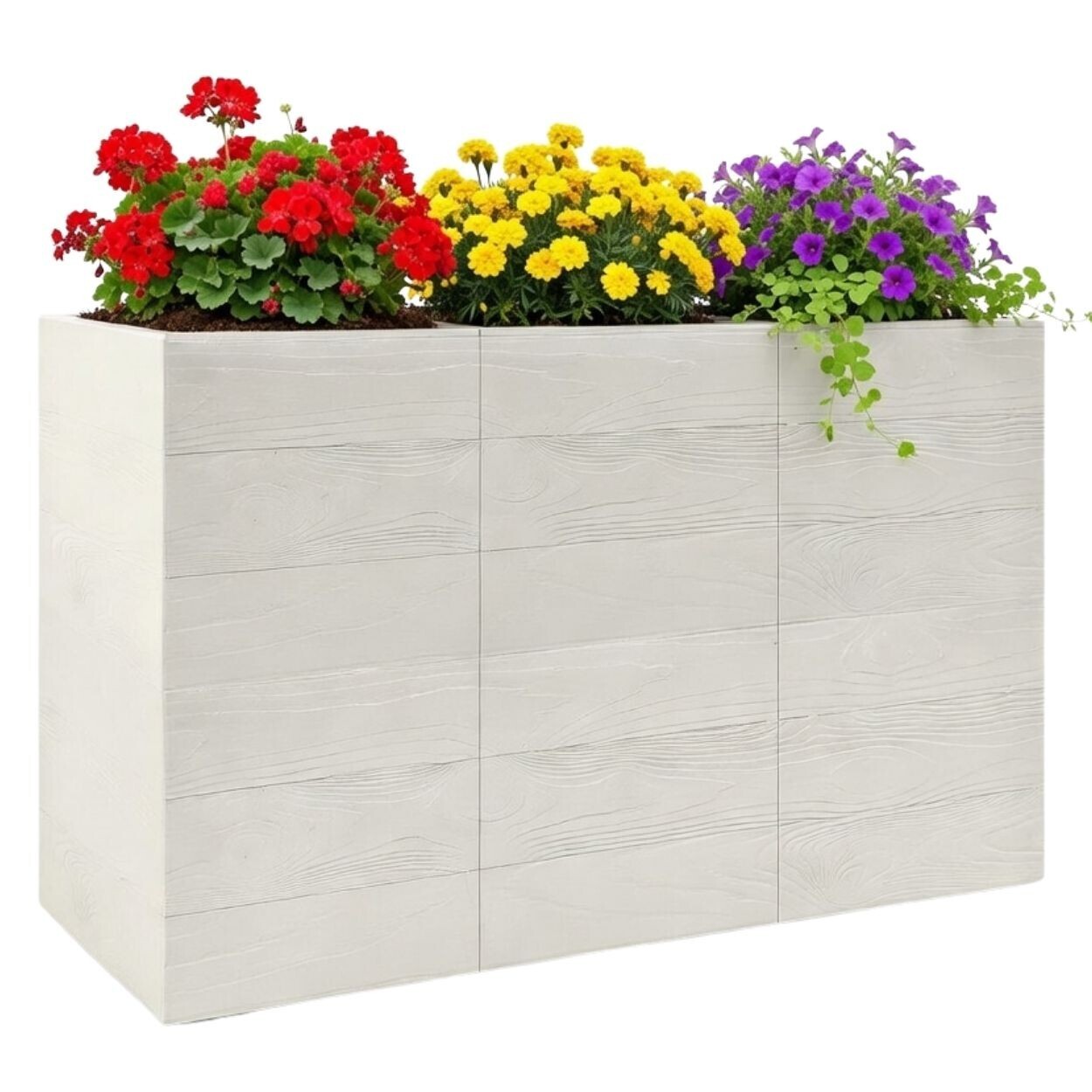 Květináč na kolečkách BETONIQUE 90x60 cm krémové dřevo