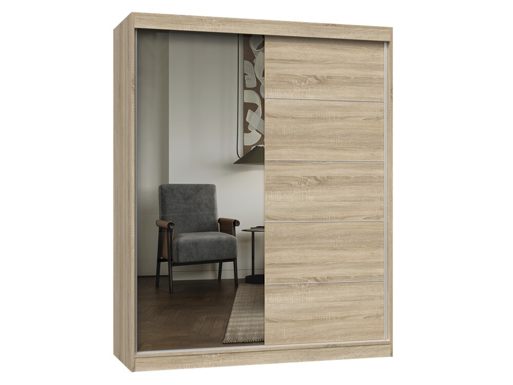 Šatní skříň se zrcadlem Iga 160 cm dub Sonoma II