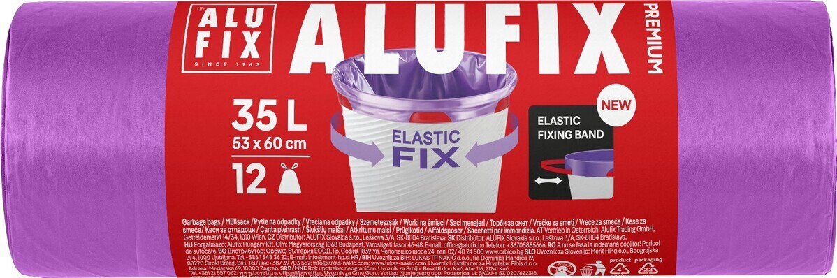 ALUFIX - Vrecia na odpad 35l/12ks Elastic