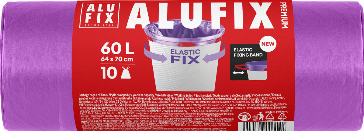 ALUFIX - Vrecia na odpad 60l/10ks Elastic