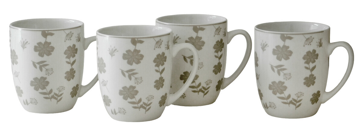 MAKRO - Hrnček kvety porcelánový, sada 4ks