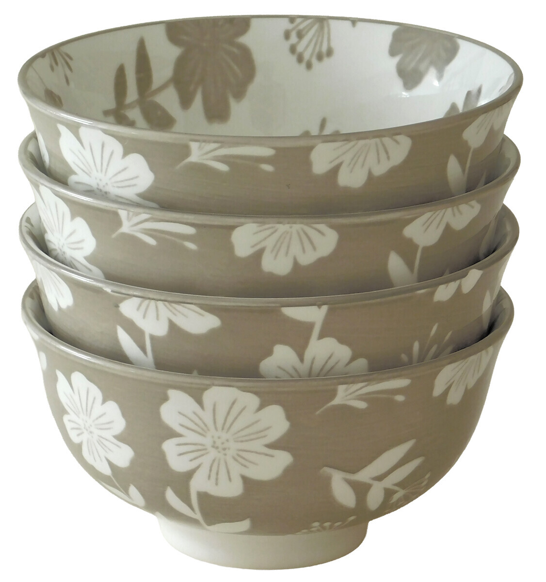 MAKRO - Miska kompótová kvety porcelánová, sada 4ks