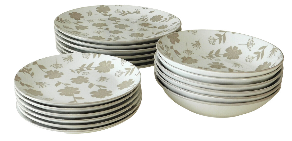 MAKRO - Obedová súprava kvety 18-dielna, porcelán