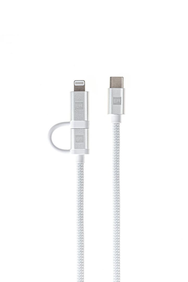 ER POWER Dual Cable USB-C C/L Mfi 100cm white