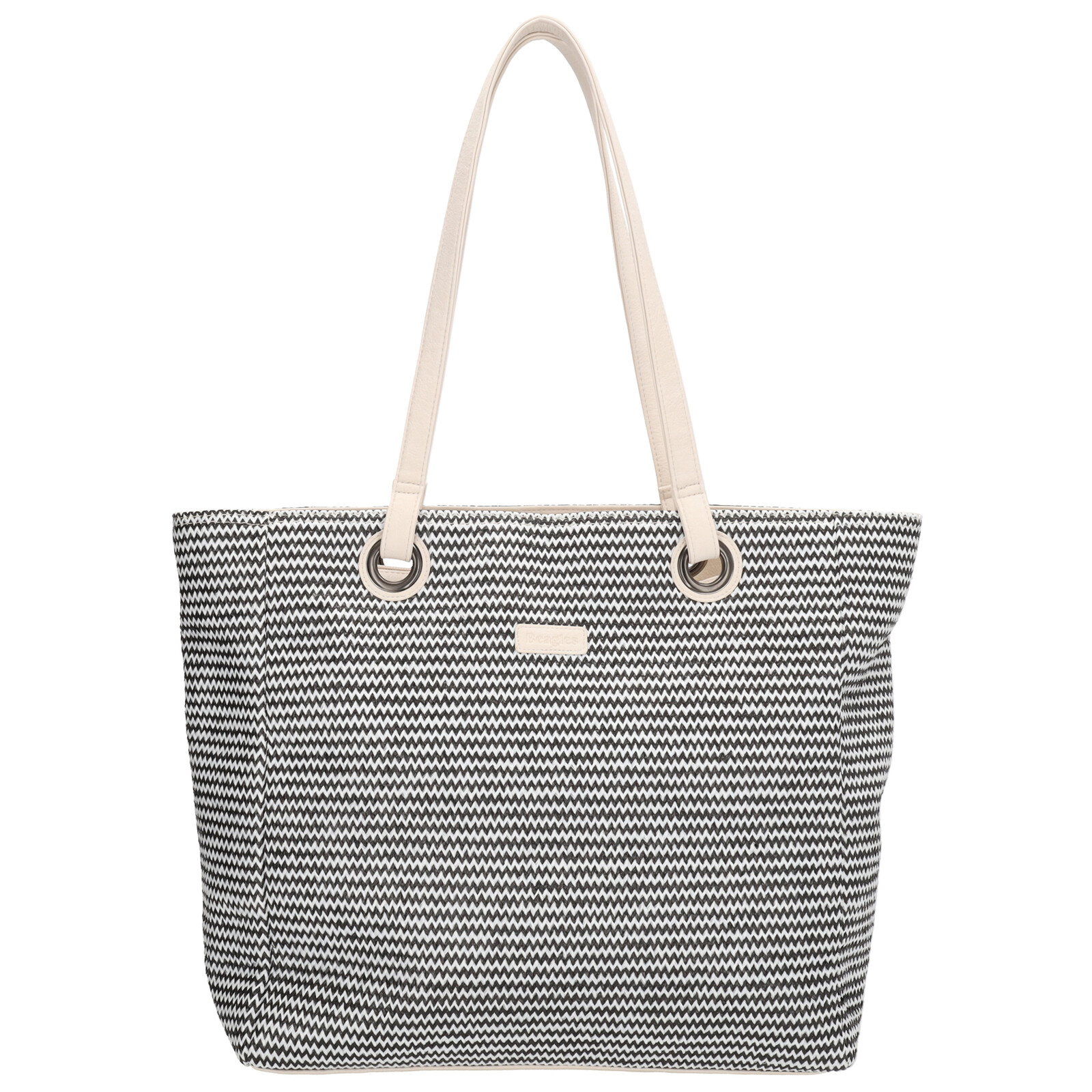 Plážová shopper taška Beagles Formentera - čierno-biela