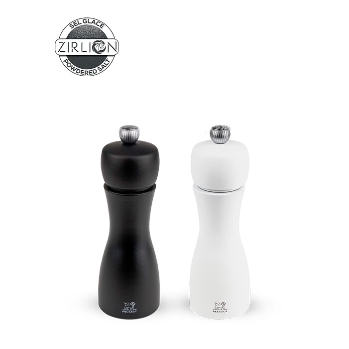 Peugeot Sada mlynčekov na korenie a soľ Tahiti Zirlion, čierny / biely, 15 cm 2/2426000