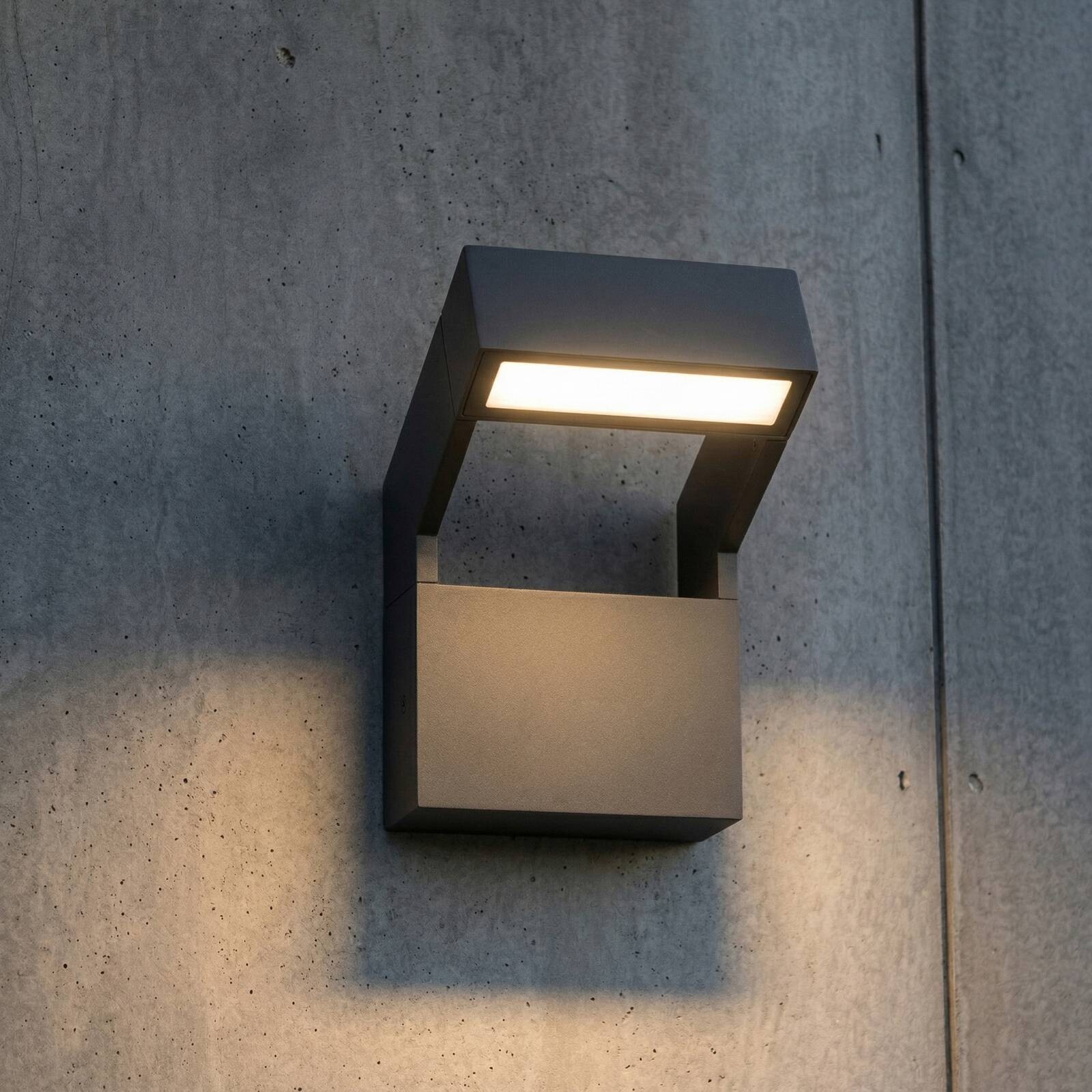 Arcchio LED vonkajšie nástenné svietidlo Kovato, tmavošedá, IP65