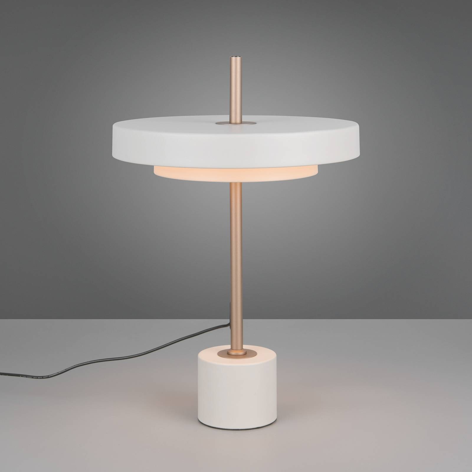 stolová LED lampa Keaton, svetlošedá, výška 45 cm, kov, CCT