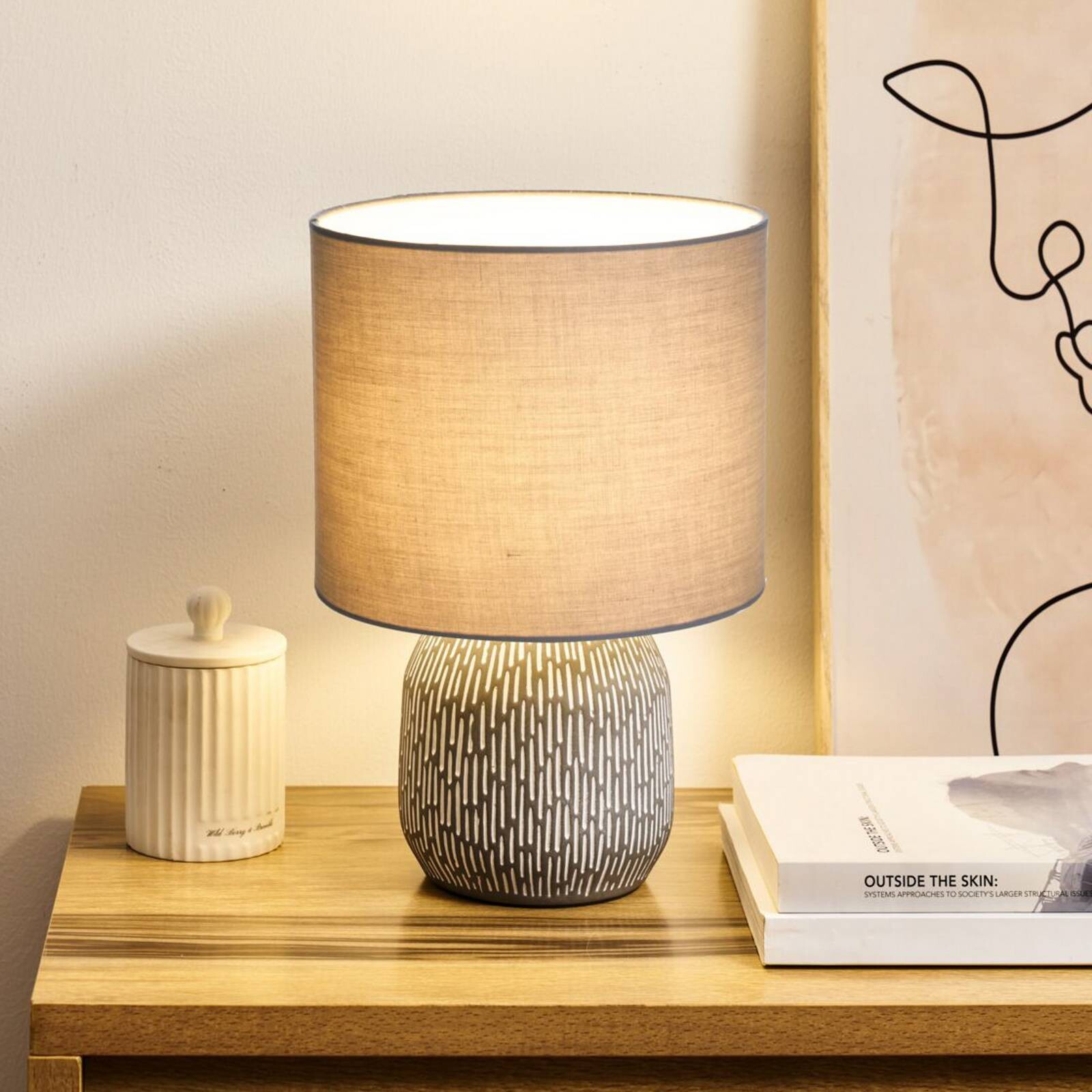 Stolová lampa Pauleen PLAYFUL GLIMMER, béžová, výška 35 cm