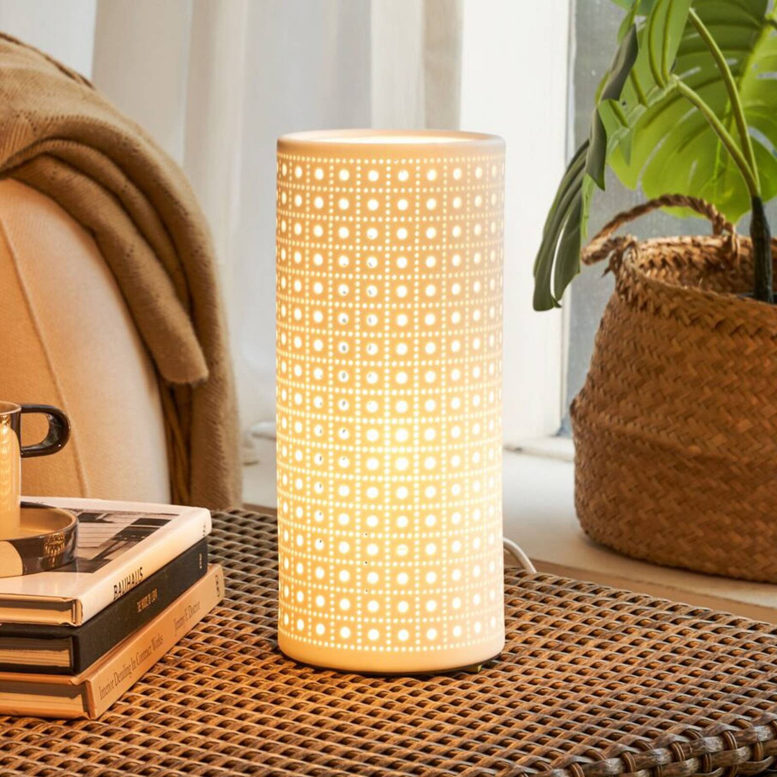 Stolová lampa Pauleen PURE SUNKISS, biela, výška 27 cm, porcelán