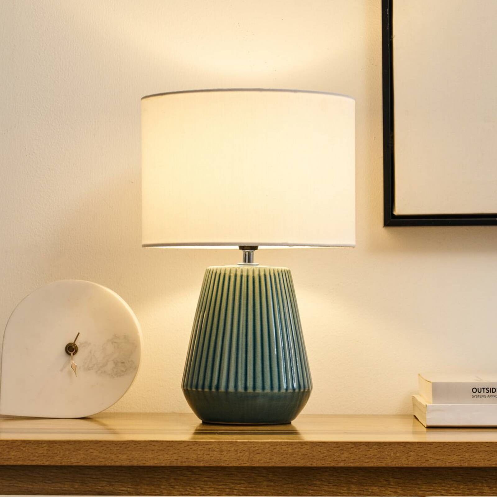 Stolová lampa Pauleen LOVE IT CLASSY, biela/zelená, výška 36 cm