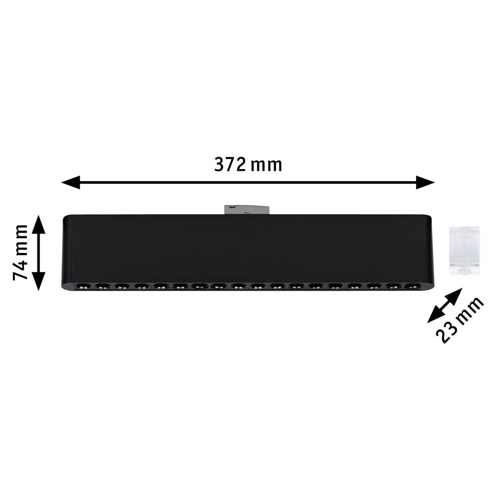 LED lištová lampa Paulmann URail Zelos, čierna, 3 000 K, 37 cm