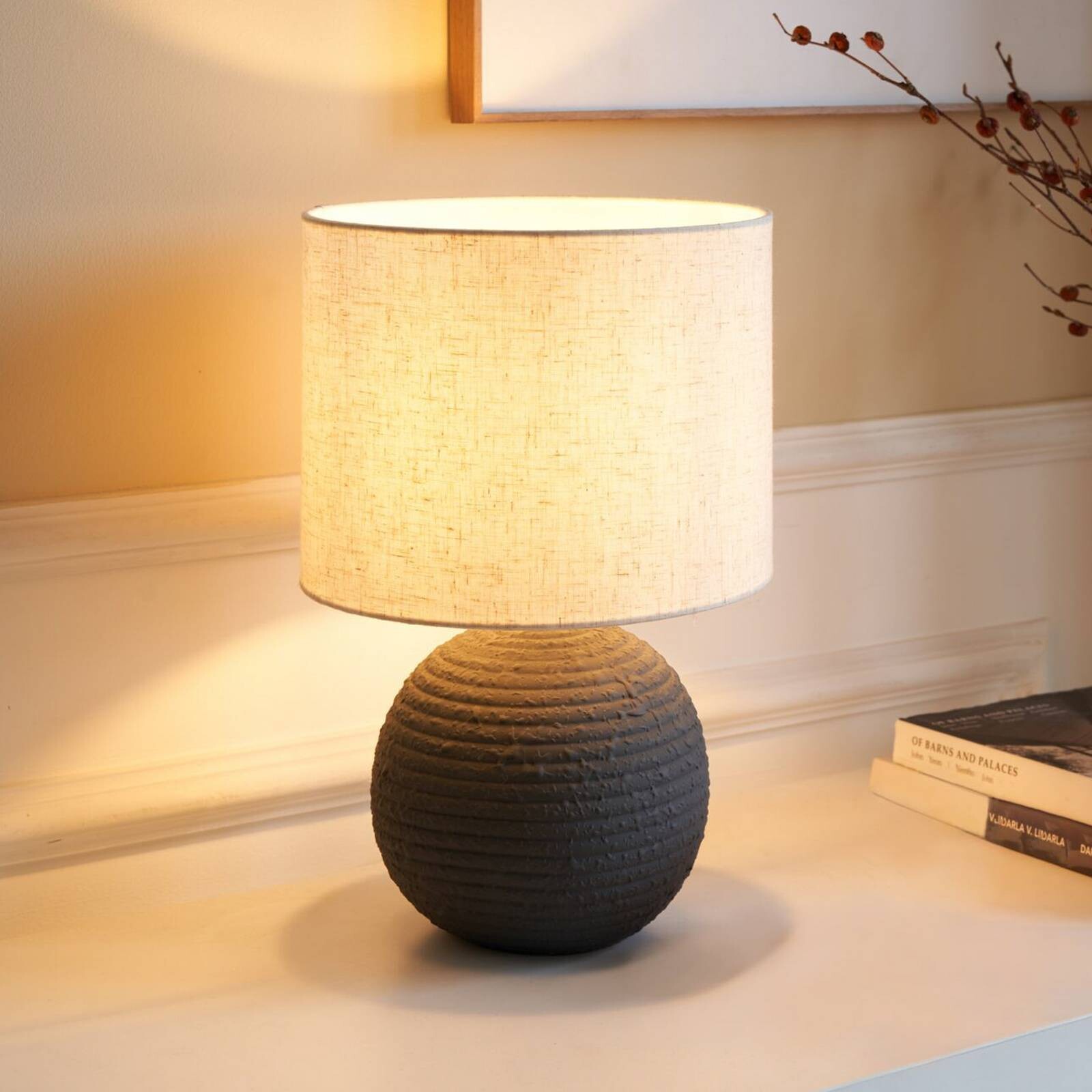 Stolová lampa Pauleen PURE BEAUTY, biela/antracitová, výška 36 cm