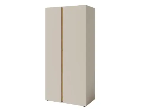 Šatníková skriňa Lucky, 90 cm, béžová/olejovaný dub%