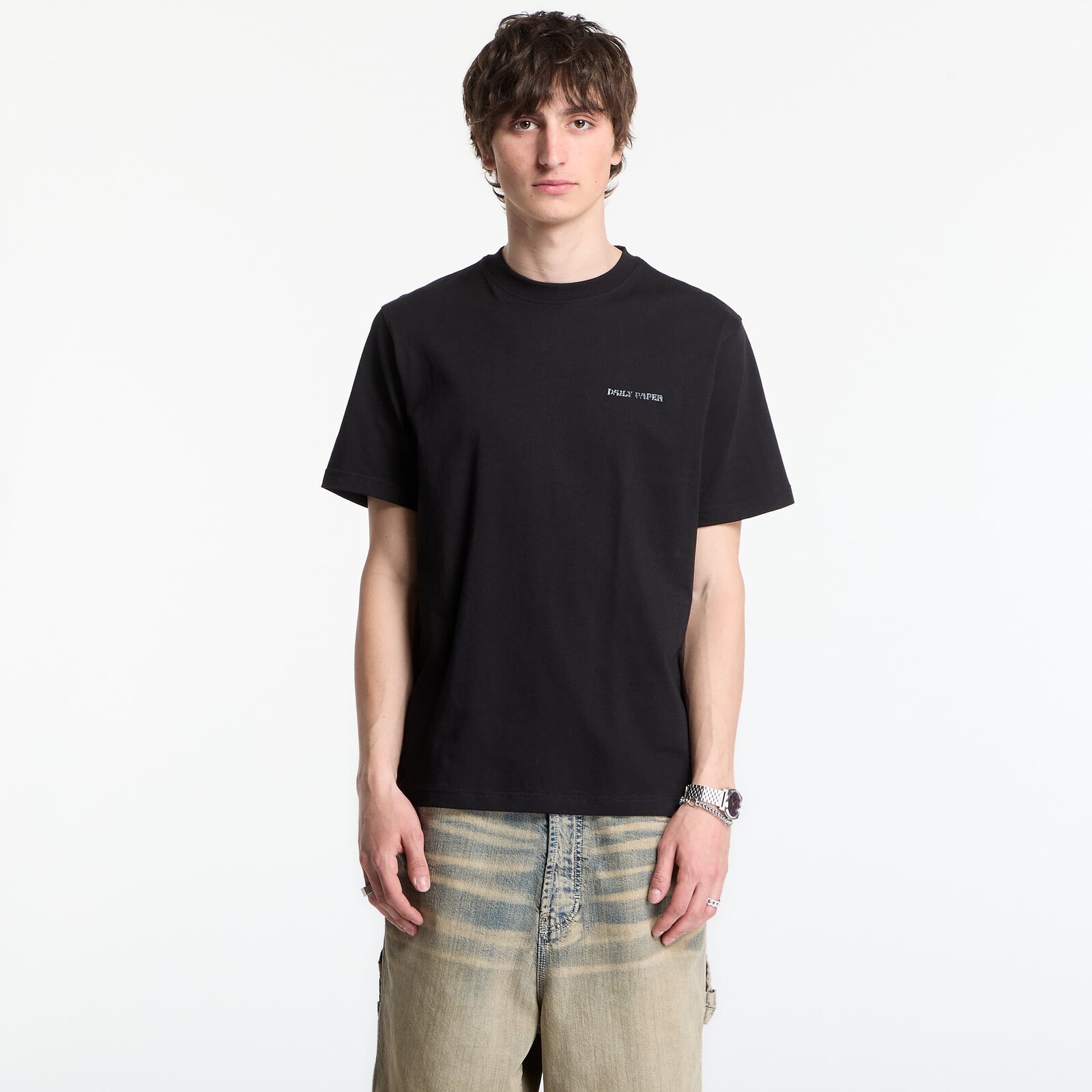Tričko Daily Paper Metal Shield Ss T-Shirt Black XXL