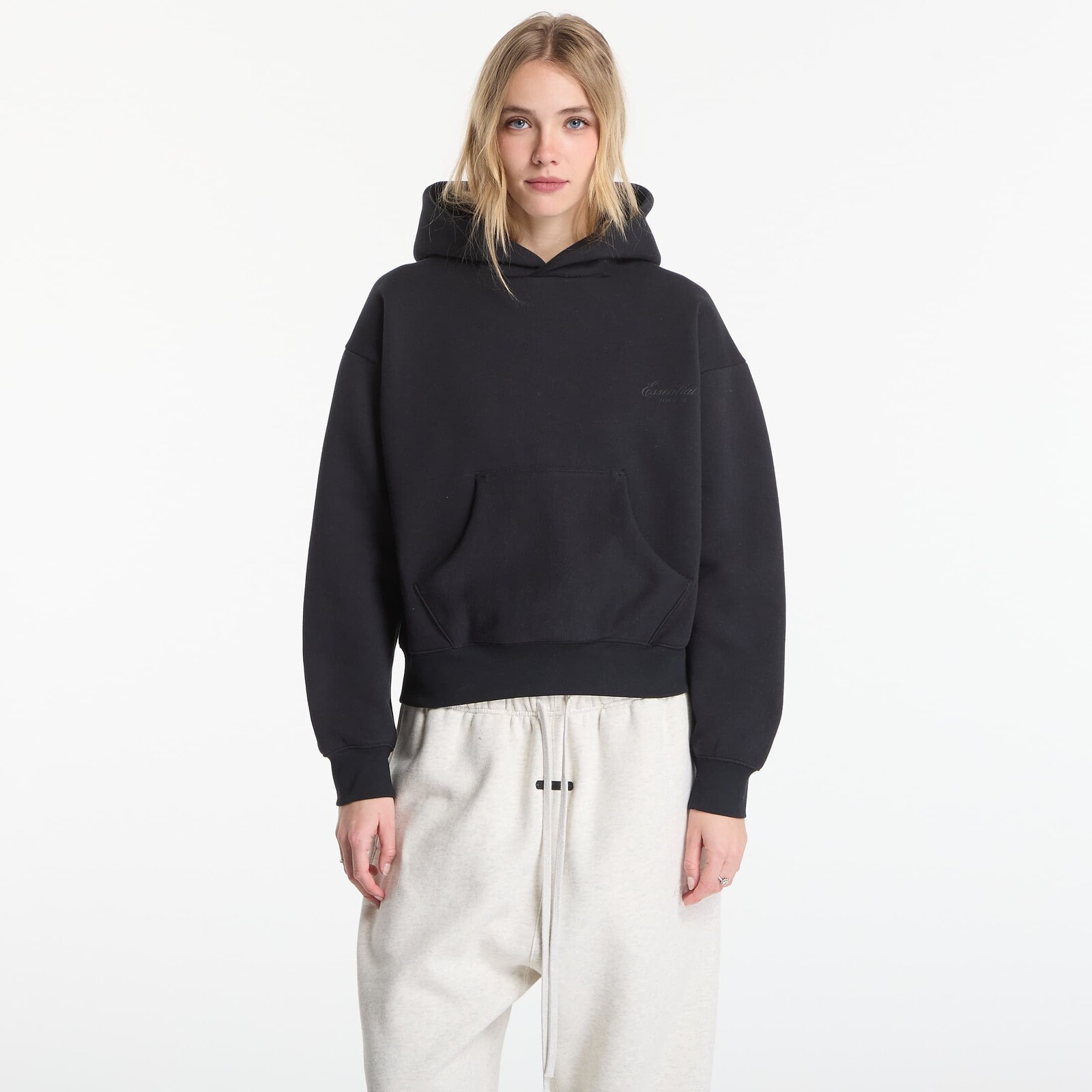 Mikina Fear of God Essentials Classic Hoodie Vintage Black L